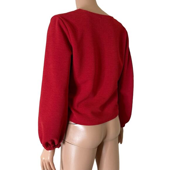 Madewell Texture & Thread Crepe Wrap Blouse Women’s Size SM brick burnt orange - Picture 2 of 8